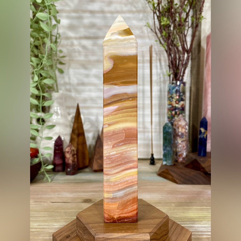 1160 High Grade Ocean Jasper Crystal Tower - Large 7-1/4 Inches Tall - Picture 8 of 12